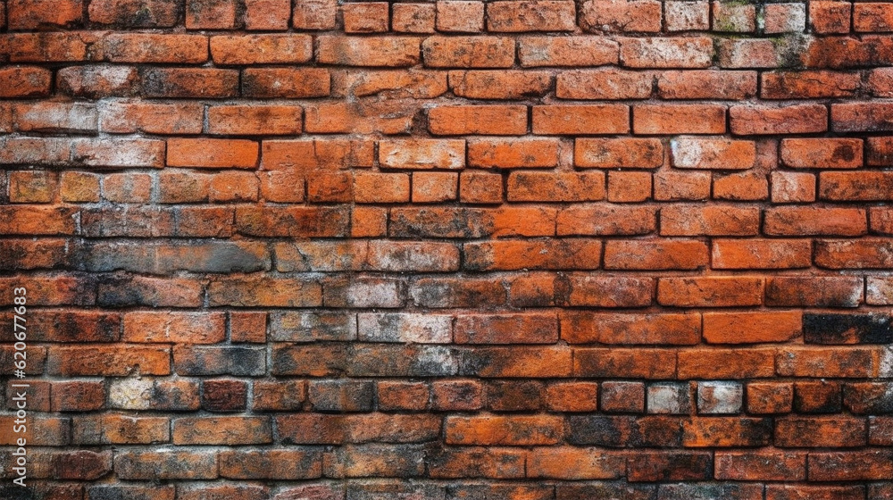 Obraz premium Brick wall texture pattern background 3D render illustration. Generative Ai.