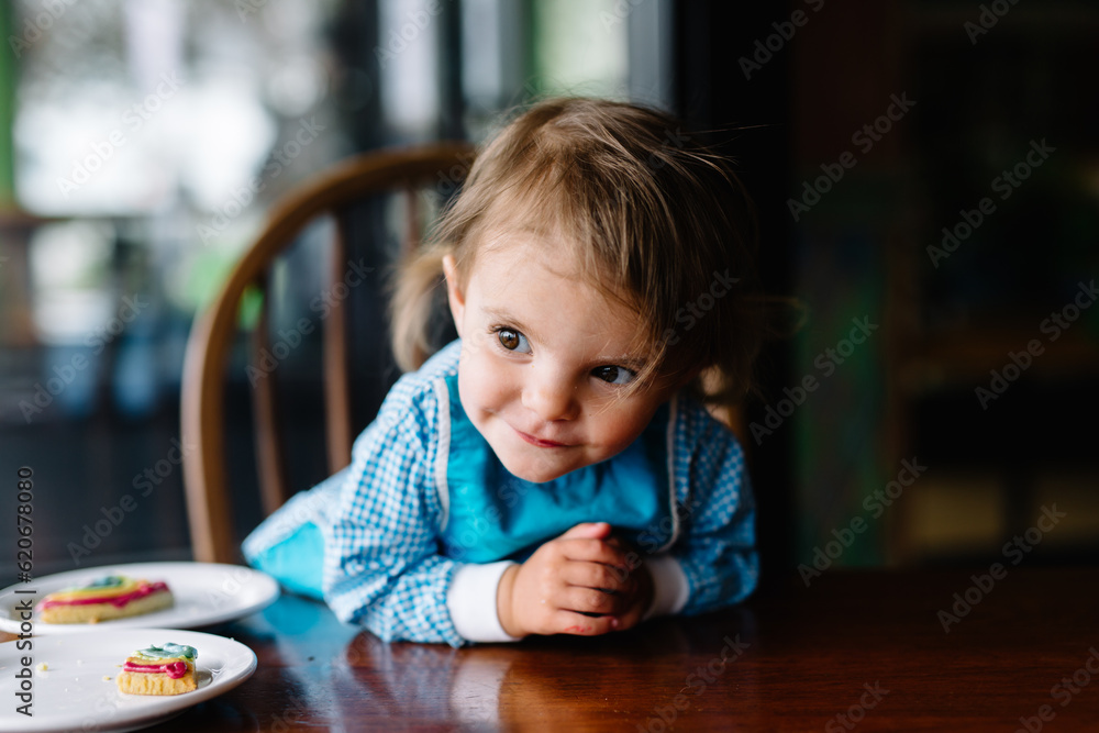 Toddler eats cookie Toddler eats cookie