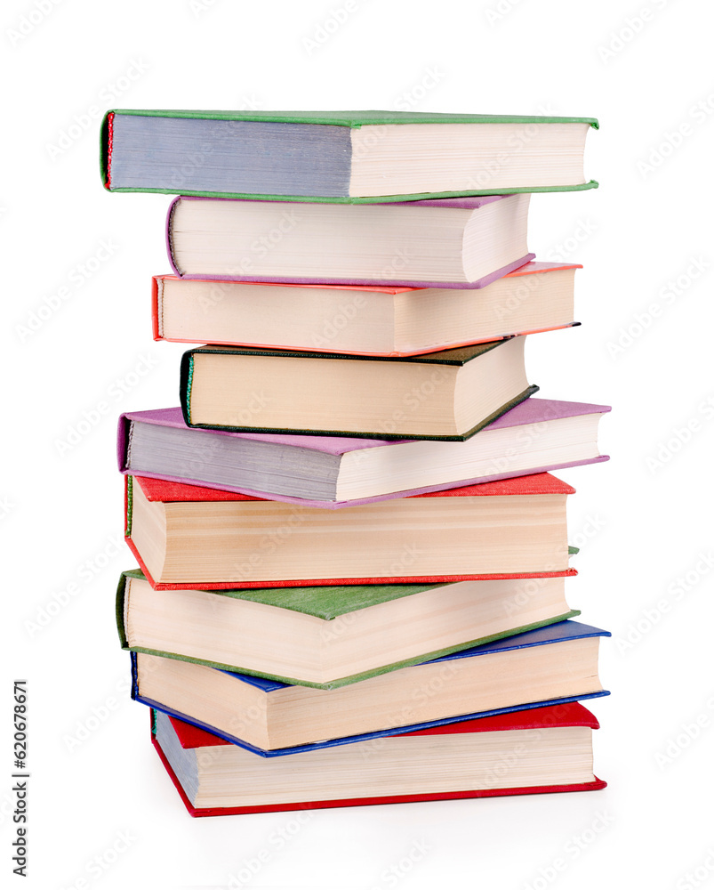 Pile of Books isolated on white background