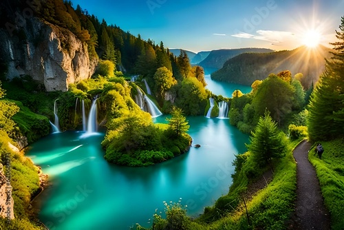 waterfall in the mountains