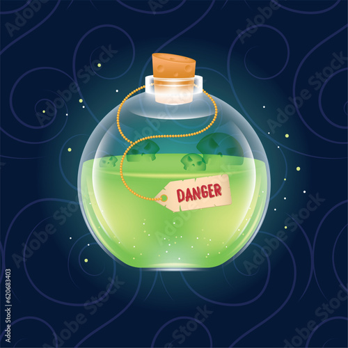 Isolated colored magical potion elixir Vector illustration