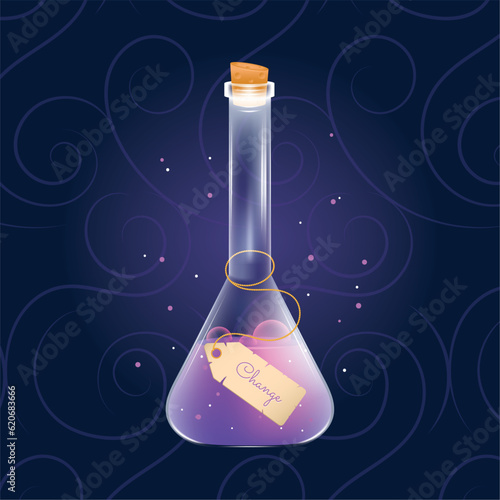 Isolated colored magical potion elixir Vector illustration