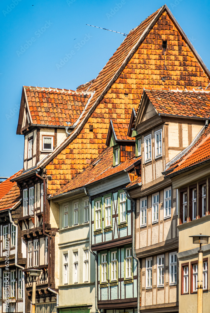 historic buildings at the old town of Quedlinburg - Germany