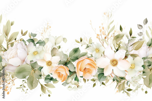 Watercolor floral illustration bouquet - white flowers. Wedding stationary, greetings, wallpapers, background.