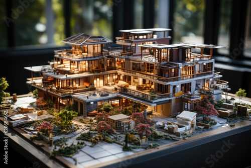 Depicting the real estate and construction industry concept, highlighting the various elements associated with property development and construction projects. Generative Ai.