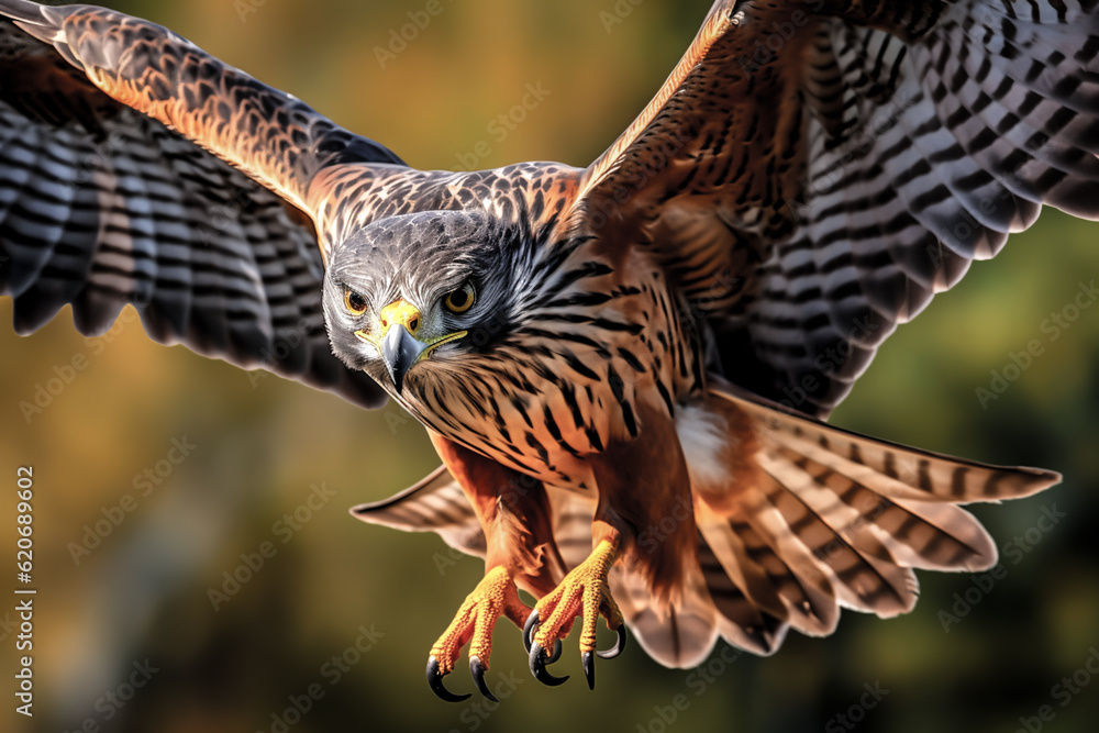 Fototapeta premium The Power and Grandeur of an Eagle in Flight