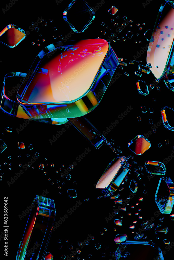 Technology concept background with frosted glass structures Stock Photo