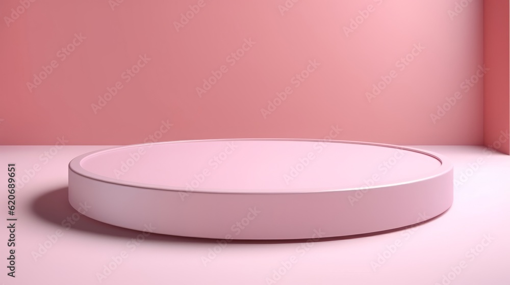 Set of realistic 3D round podium isolated on pastel color background Set of realistic 3D round podium isolated on pastel color background