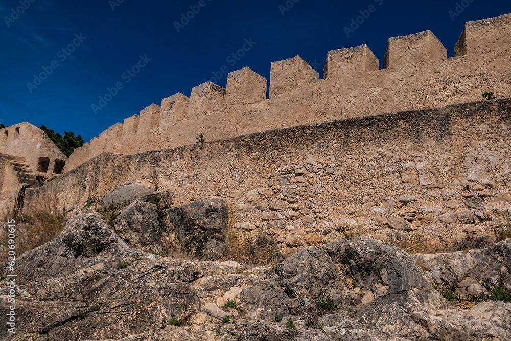 Xativa Castle or Castillo de Xativa - ancient fortification on the ancient roadway Via Augusta in Spain. 