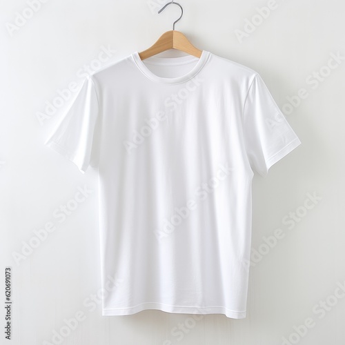 white t shirt on a wooden hanger, white t shirt on a hanger, white t-shirt hanging on a hanger, white tshirt men, white tshirt women, easy to cut out, tee, tshirt mockup