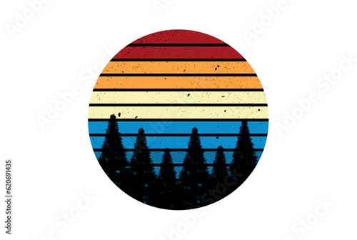Retro circle design element sunrise graphic art