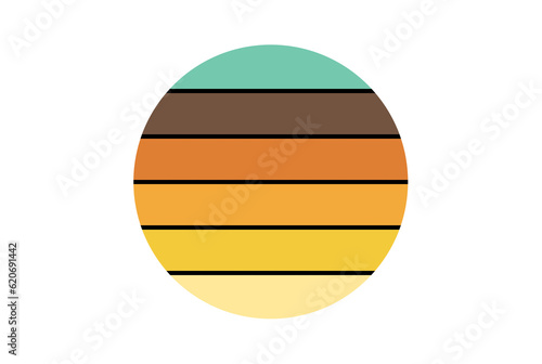Sunrise circle design element summer shape graphic