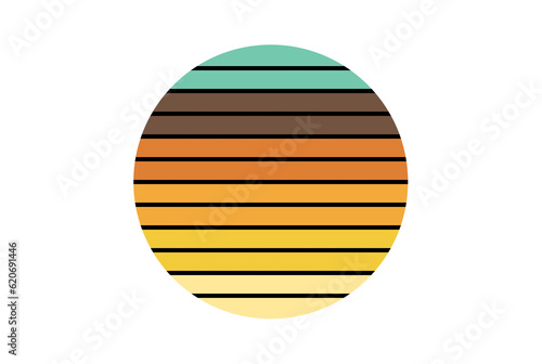 Sunrise circle design element summer shape graphic art