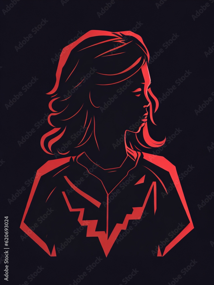 illustration of a girl with hair illustration of a girl with hair