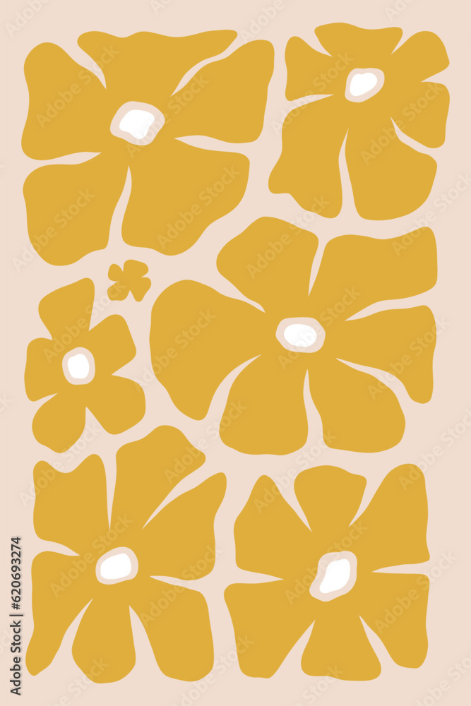 Modern floral posters with flowers. Abstract art. Modern floral posters with flowers. Abstract art.