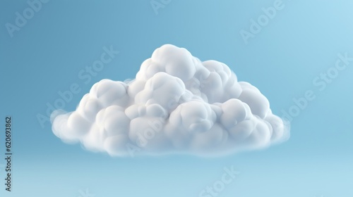 A fluffy white cloud floating in a clear blue sky © LabirintStudio