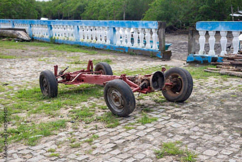 Abandoned carcass of a passenger car photo