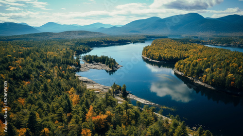 Drone photo of Adirondack mountains lake area taken with DJI mini 3 pro