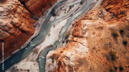 Drone photo of Arizona Grand Canyon river system taken with DJI mini 3 pro