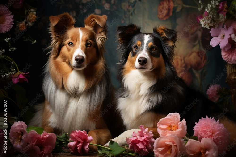 Fototapeta premium Photo shoots for pets, offering owners the opportunity to capture adorable moments with their furry friends Generative AI