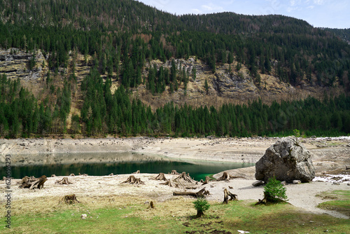 Colorful panorama of Vorderer Gosausee lake. Splendid day view of Austrian Alps, Upper Austria, Europe. photo