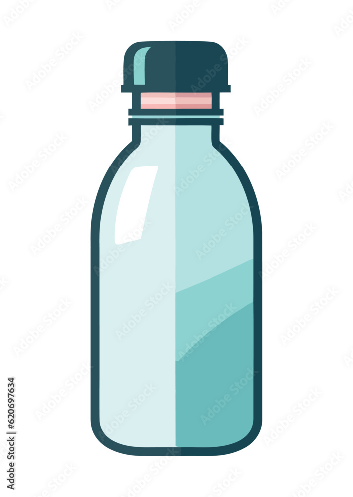 Transparent glass bottle with blue liquid Transparent glass bottle with blue liquid