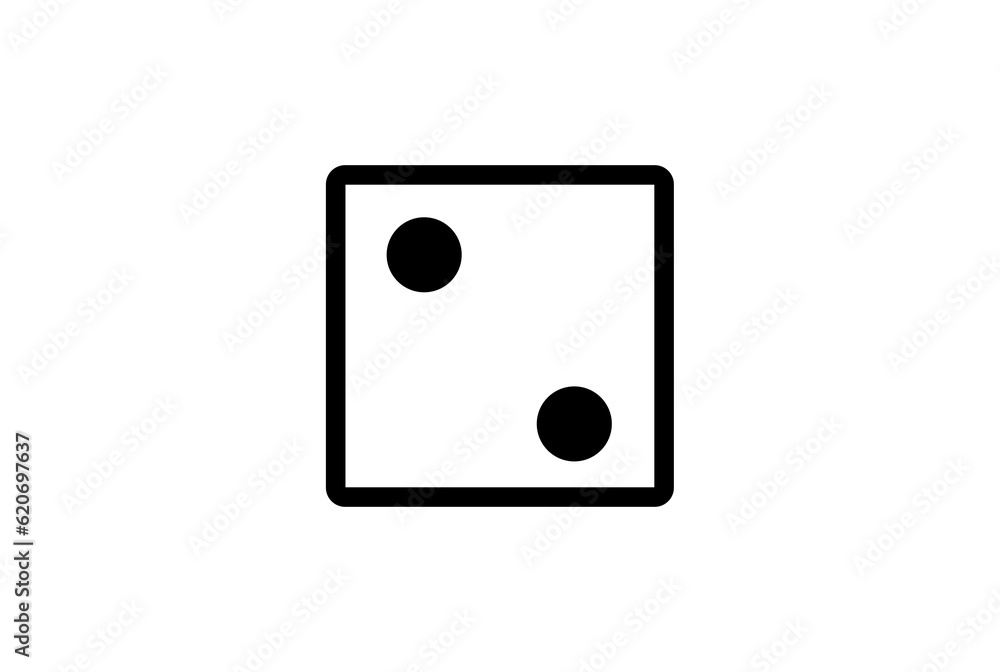 Dice number two black gaming icon silhouette lucky roll chance gamble gaming art Dice number two black gaming icon silhouette lucky roll chance gamble gaming art