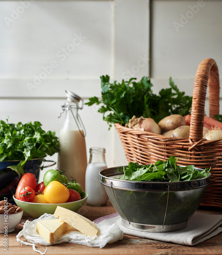 Fresh Ingredients on kitchen table