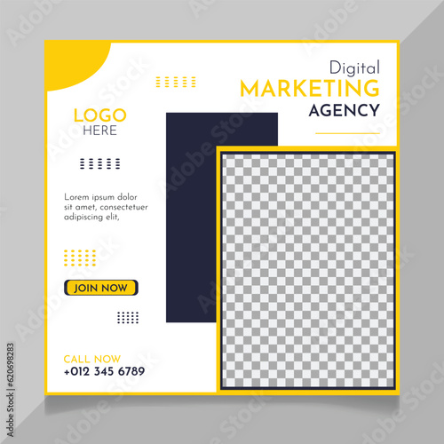 Social media post template design for Digital marketing agency and business sale promo