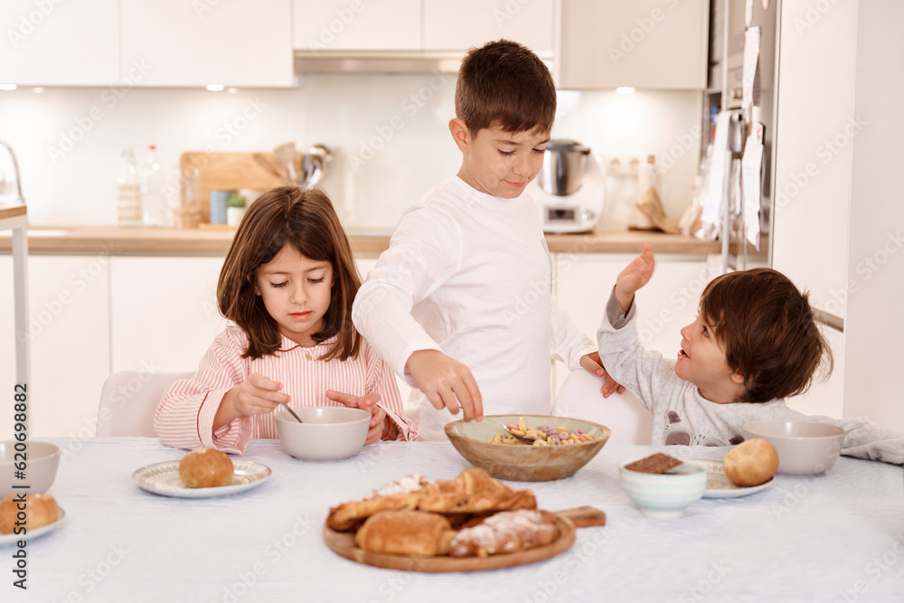 Kids having breakfast Kids having breakfast