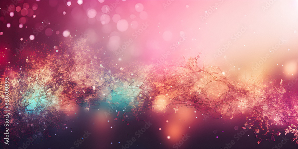 particles lights motion bohek tranquil waves soft focus background for presentation and wallpaper, vibrant colors with copyspace