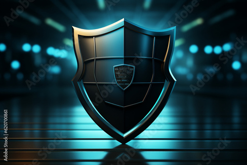 Security and health insurance concept portrayed by shield protect icon silhouette Generative AI photo