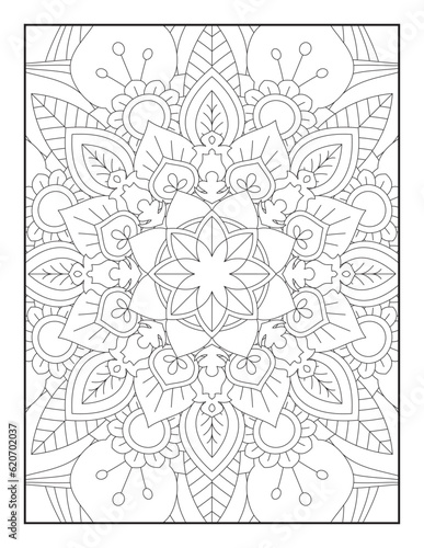 Pattern for coloring book. Flower Mandala Coloring Page.Coloring Page For Adult.Mandala Coloring Page. Coloring Page. Mandala.Mandala coloring page KDP interior.Mandala.Kids Coloring Pages