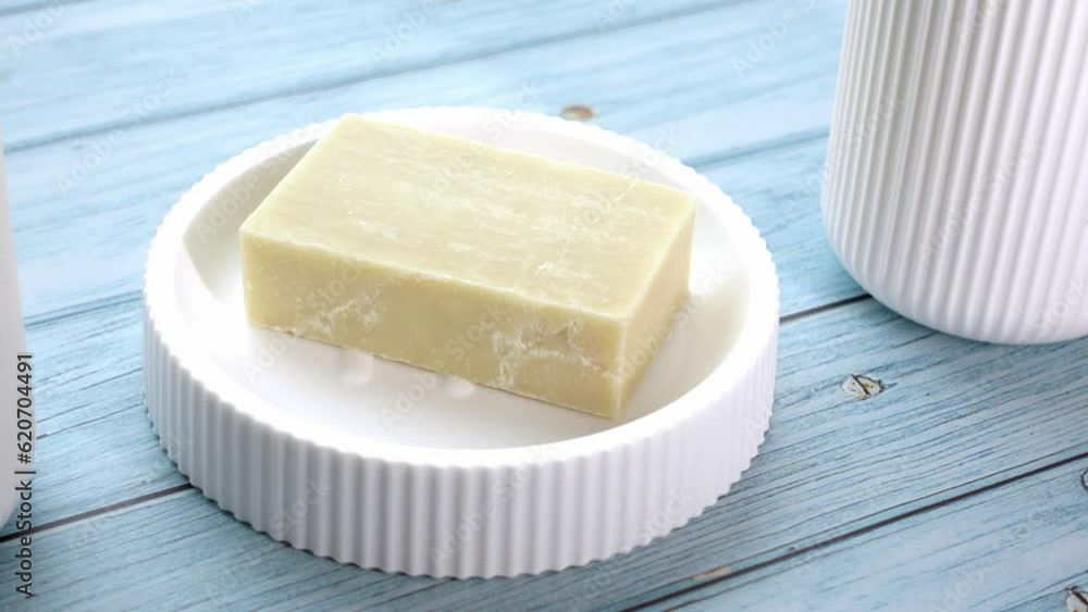 natural soap bar on table natural soap bar on table