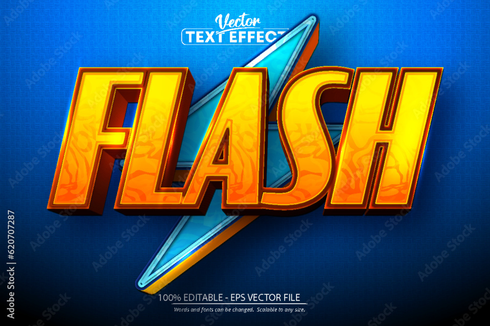 Flash text, cartoon style editable text effect