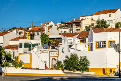 Portuguese traditional houses in the village of Arripiado - Chamusca, located in the margins of the Tagus River, near the Almourol castle photo