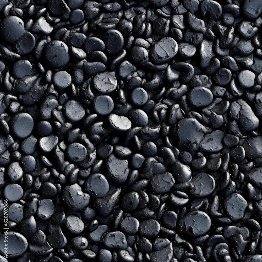 Illustration of a close-up view of a repetitive texture of black rocks created with Generative AI technology Illustration of a close-up view of a repetitive texture of black rocks created with Generative AI technology