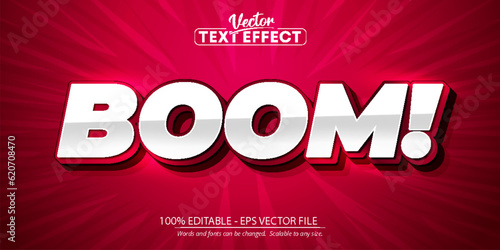 Foto Boom text, cartoon style editable text effect