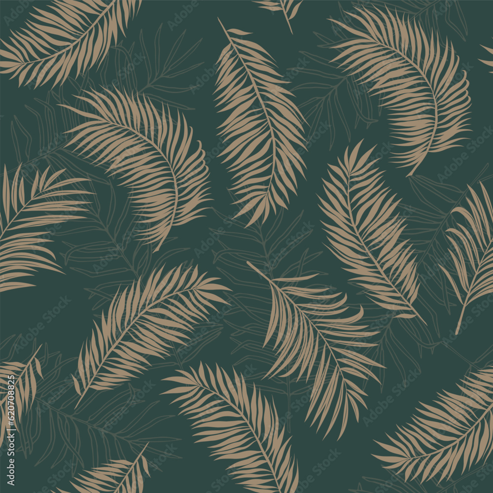 palm pattern, natural background, green