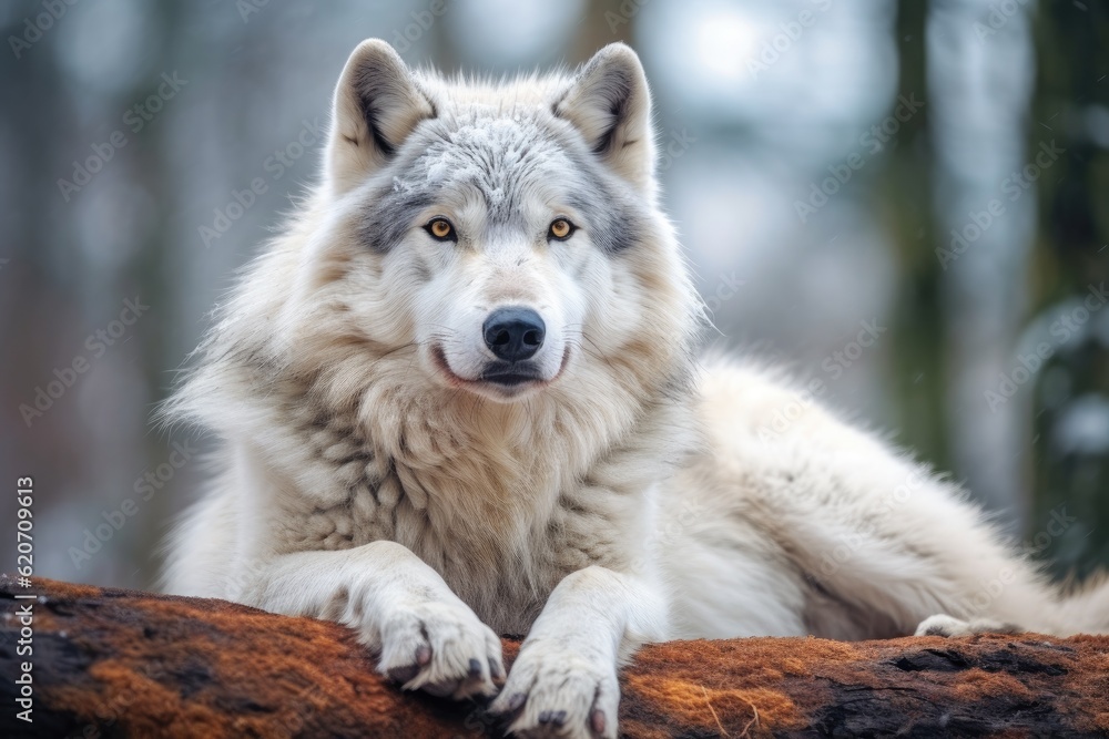 Obraz premium close up of a wolf in the forest