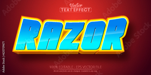Razor text, cartoon style editable text effect