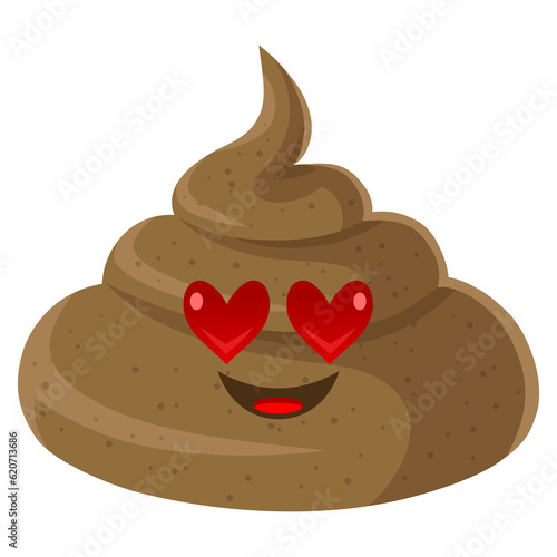 Poop in Love Crush Smile Smiley Cartoon Design Illustration