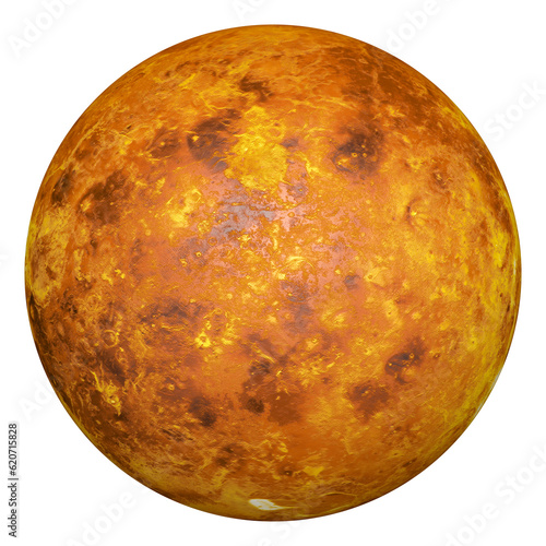 3D Realistic Venus Planet Illustration White Background