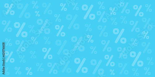 Discount background. Blue sale banner. Vector percent signs special offer advertisement, poster design template.