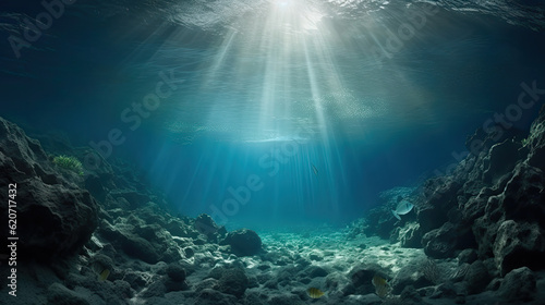 underwater view of a coral reef, Breathtaking Water View: Awe-Inspiring Aquatic Scenery of Serenity and Splendor, AI