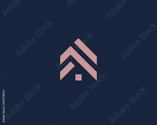 Abstract geometric house logo. Home apartment building logotype. Vector illustration.