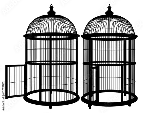 Birdcage Vector. Illustration Isolated On White Background. A Vector Illustration Of Birdcage.