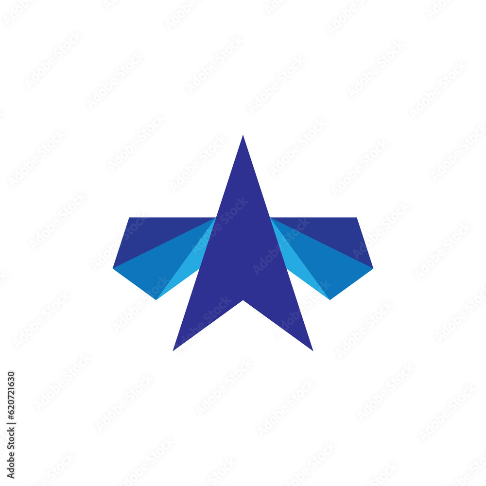 Star with wing logo design vector Star with wing logo design vector