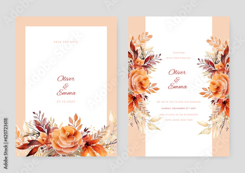 Set of card with flower rose, leaves. Wedding ornament concept. Floral poster, invite. Vector decorative greeting card or invitation design background