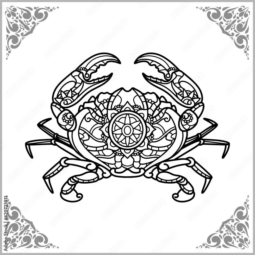 Crab zentangle arts isolated on white background Crab zentangle arts isolated on white background